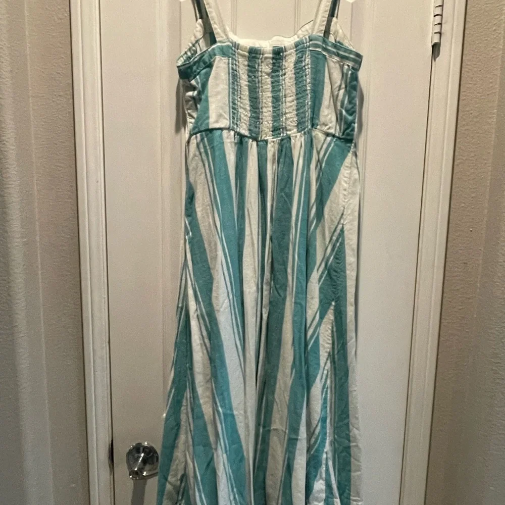 Sonoma Aqua and White Striped Midi Dress - Picture 5 of 5